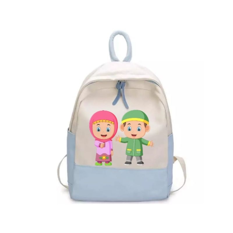 Tas ransel anak laki laki perempuan Paud, Tk, Sd kalakter muslim
