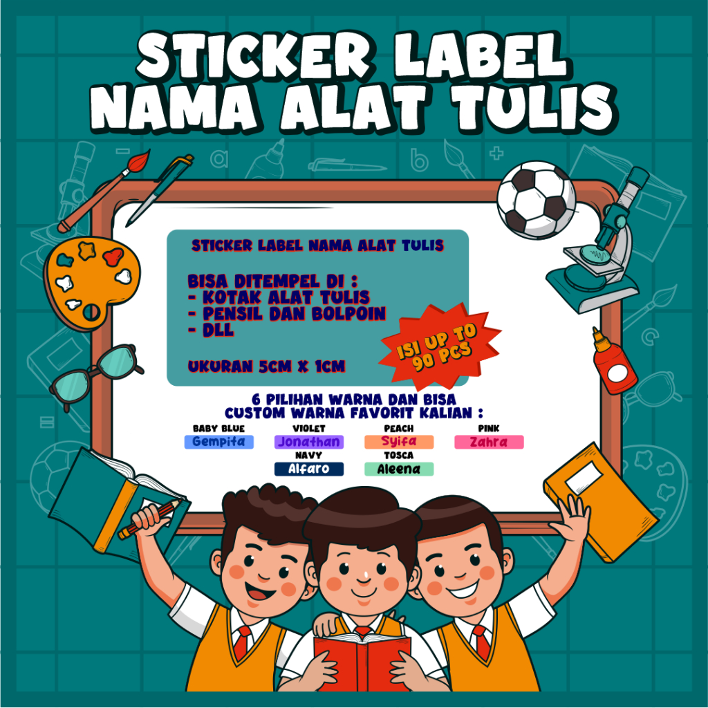 

STICKER LABEL NAMA UNTUK ALAT TULIS