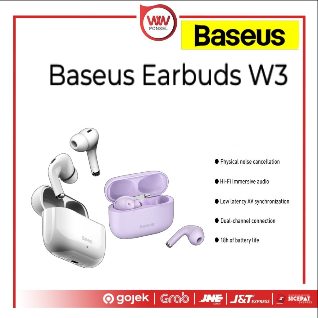 Baseus W3 True Wireless Bluetooth Earphone Earbuds TWS