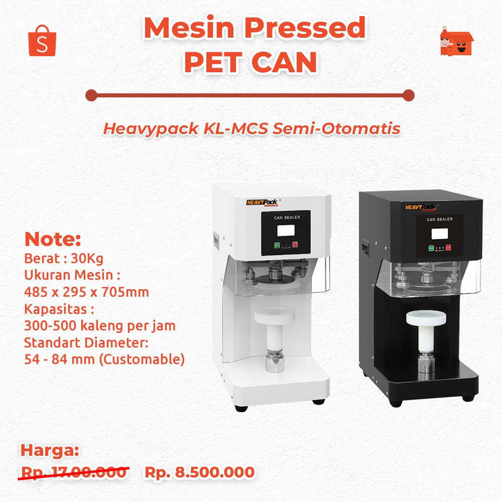 Mesin Sealer PET CAN semi otomatis / Mesin sealing kaleng plastik / beverage can