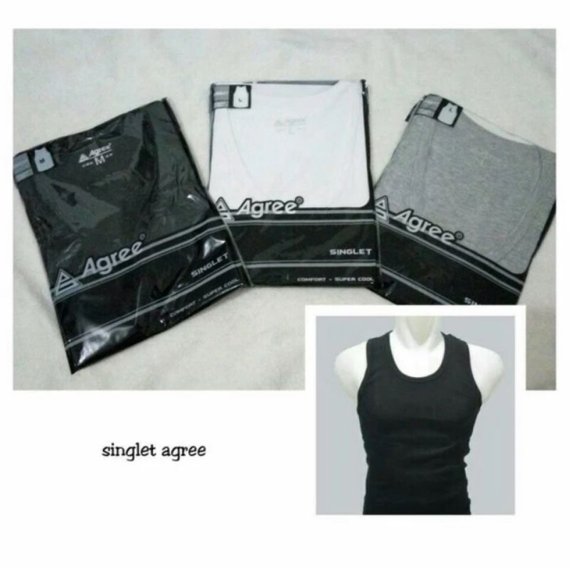 SINGLET AGREE ORIGINAL ll KAOS DALAM PRIA