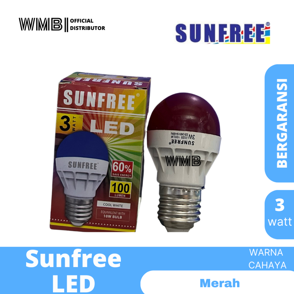 Lampu Sunfree LED 3 Watt Merah