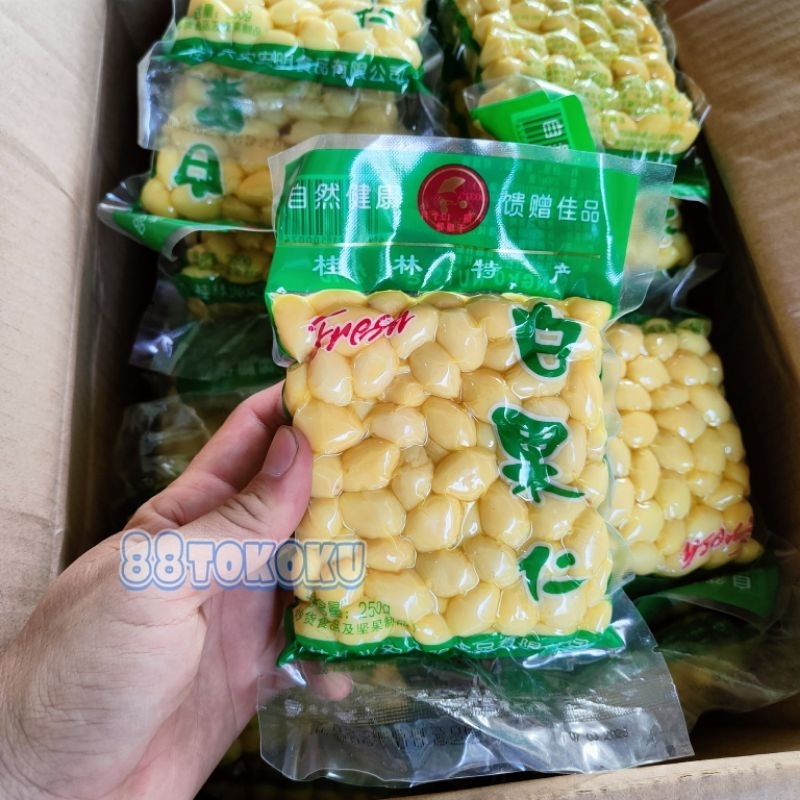 

Kacang gingko Pek kue kupas / bai guo 250gr