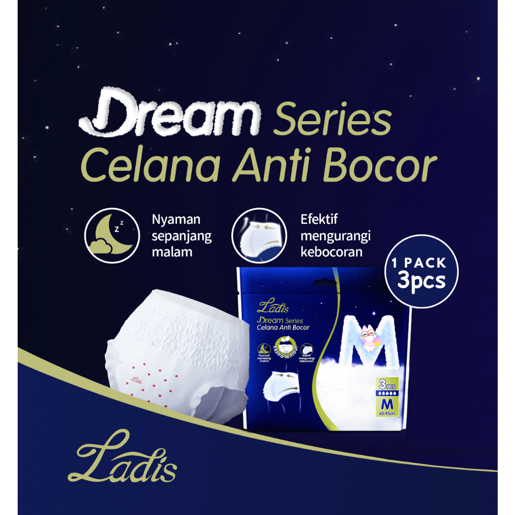 [1 PACK] LADIS Dream Series Menstruation Pants Size M/L Celana Menstruasi / Pembalut Wanita Anti Boc