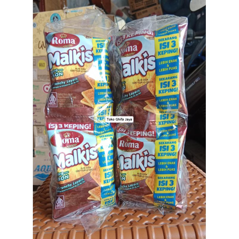 Roma Malkist Abon 1000an isi 3 keping 1 renteng isi 10 pcs Termurah Terlaris