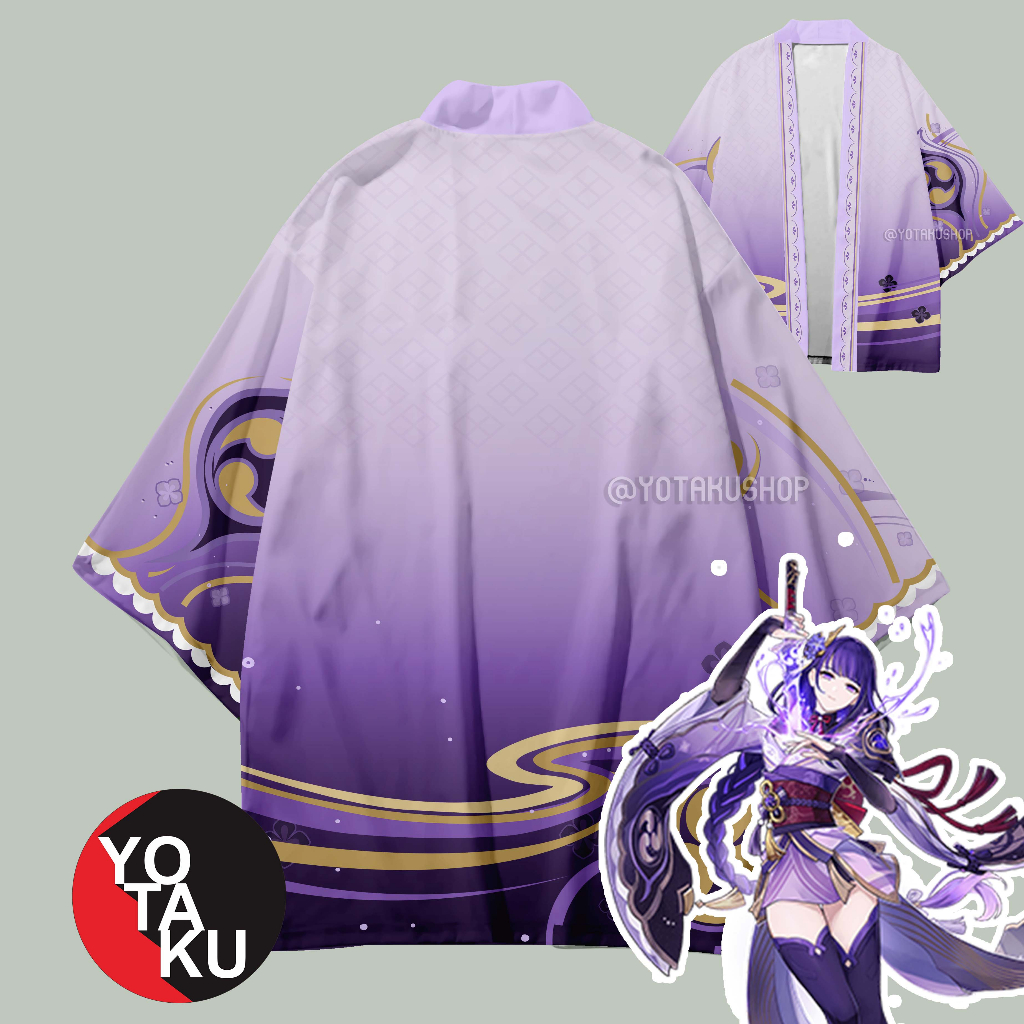 Haori Cardigan Game Genshin Impact Raiden Shogun Cape Kostum Cosplay Jepang YOTACOS