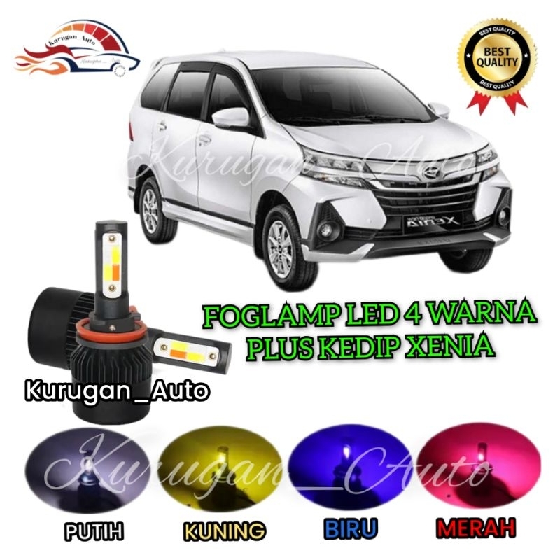 LAMPU FOGLAMP XENIA LED 4 WARNA PLUS KEDIP