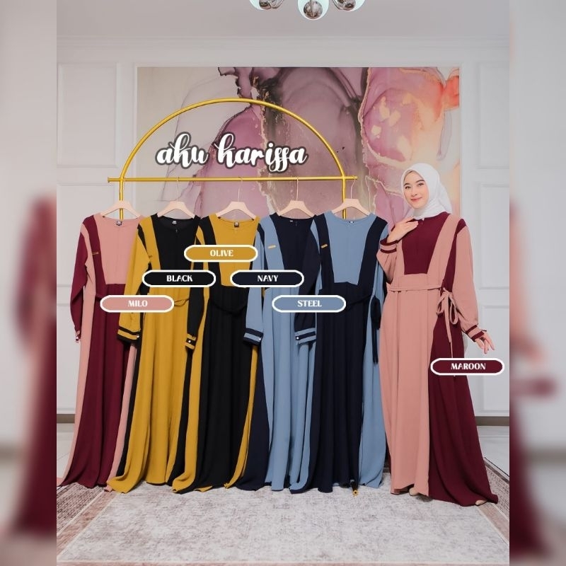 DRESS ALESHA KARISSA/GAMIS CRINKLE AKU KARISSA TERBARU