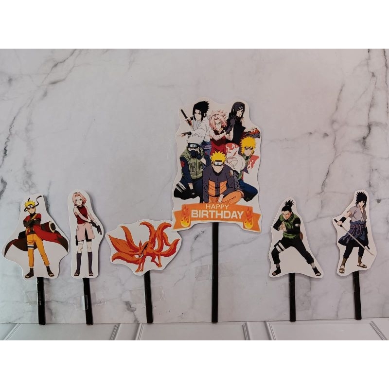 CAKE TOPPER NARUTO /CAKE TOPPER KERTAS HAPPY BIRTHDAY