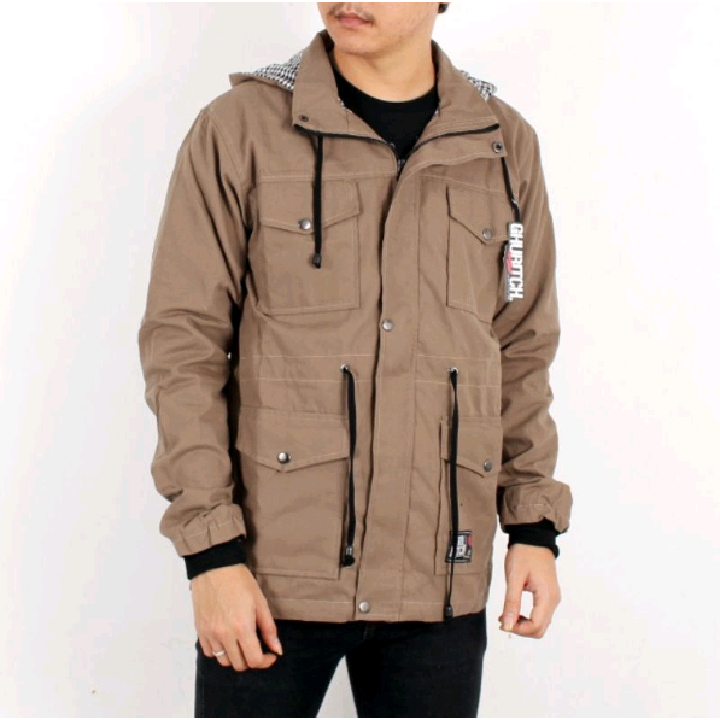 Jaket Parka Pria Baby Canvas Premium Warna Mocca