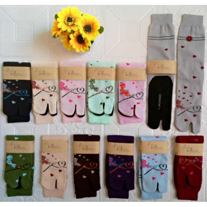 Kaos kaki muslimah jempol MOTIF BUNGA MAWAR