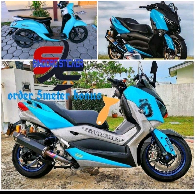 Skotlet Motor Biru Muda Glosy Sticker Motor Warna Biru Glosy /Doff Sekotlet Sticker Motor Biru muda 