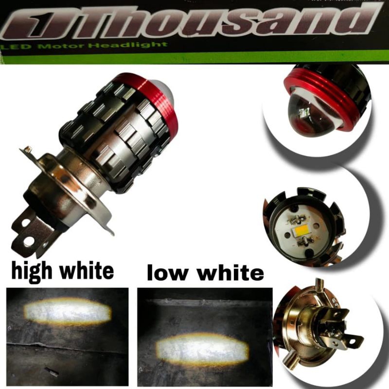 Lampu Led Motor H4 Kaki 3 Vixion Scoopy Ninja 2 Warna 2in1