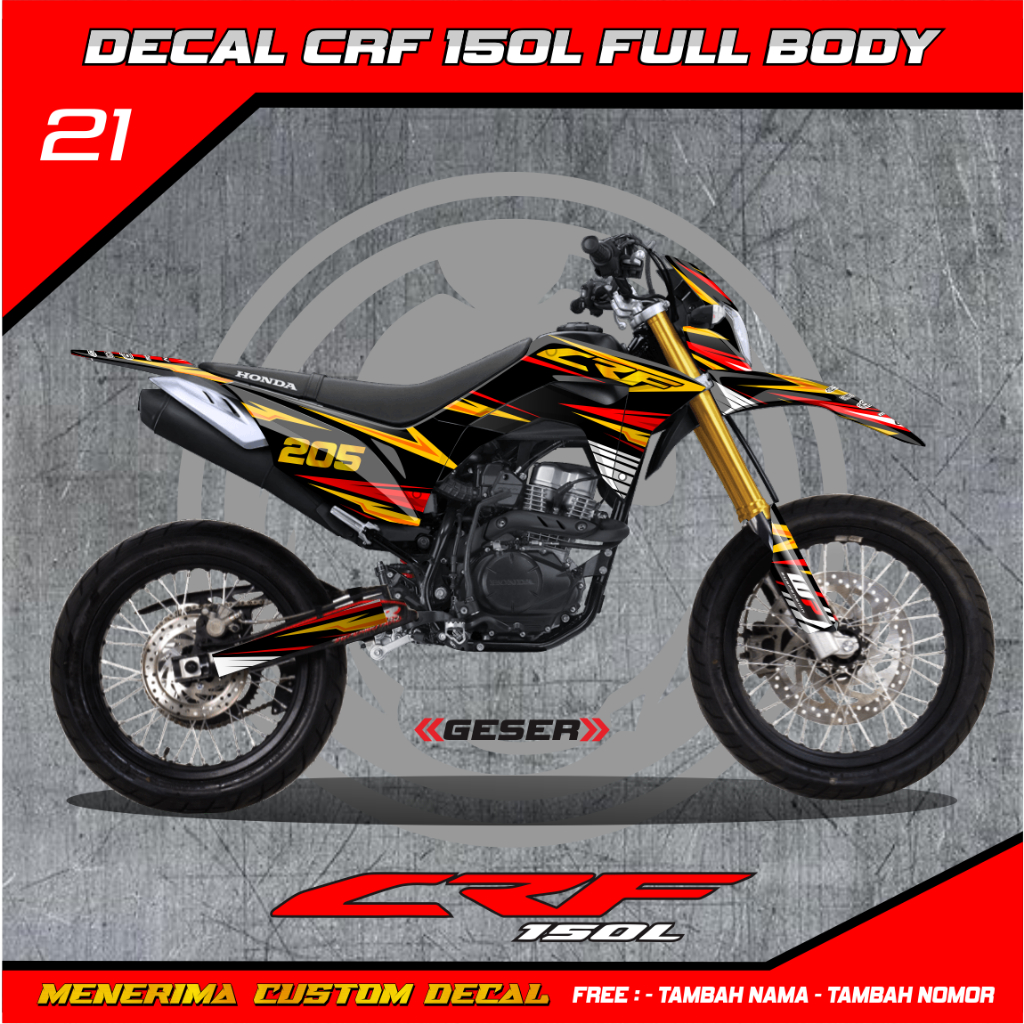 Decal Stiker Crf 150 L Full Body Hologram Hitam