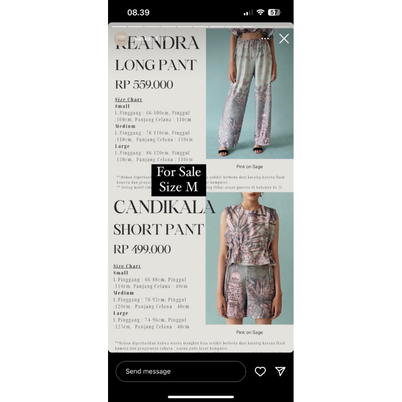 VONE OFFICIAL - Keandra pants in M BNWT