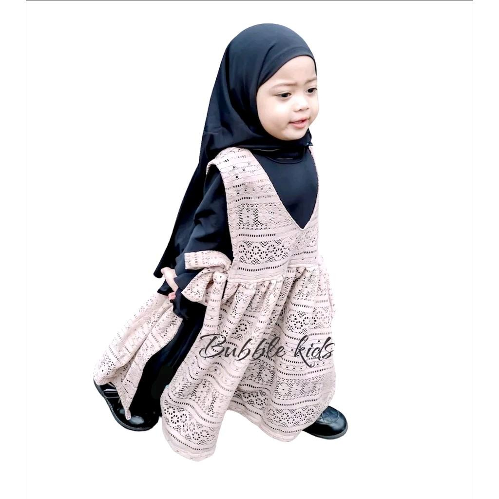 Brokat Mikhayla Gamis anak Set Hijab usia 0-2 tahun / gamis anak bayi terbaru