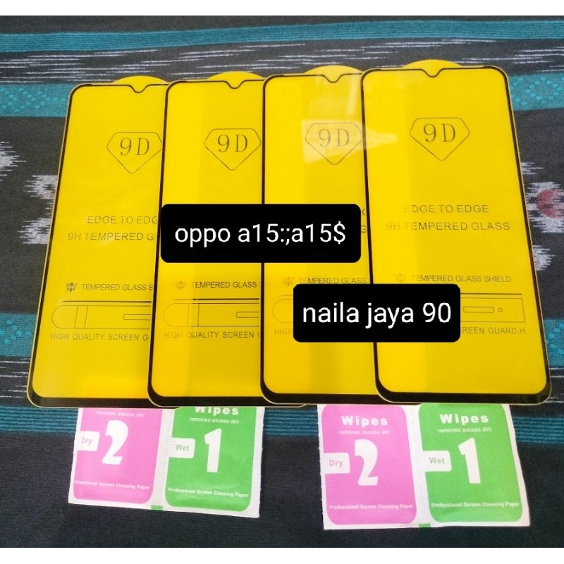 TG Temperad Glass Kaca OPPO A15/A15S Anti Gores Kaca ful layar Hp kualitas Bagus Bahan Halus Full Le