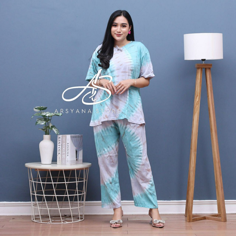 ARSYANASTORE- (COD) Baju Piyama Lengan Pendek Ukuran LD 110 Jumbo Bahan Kaos Premium