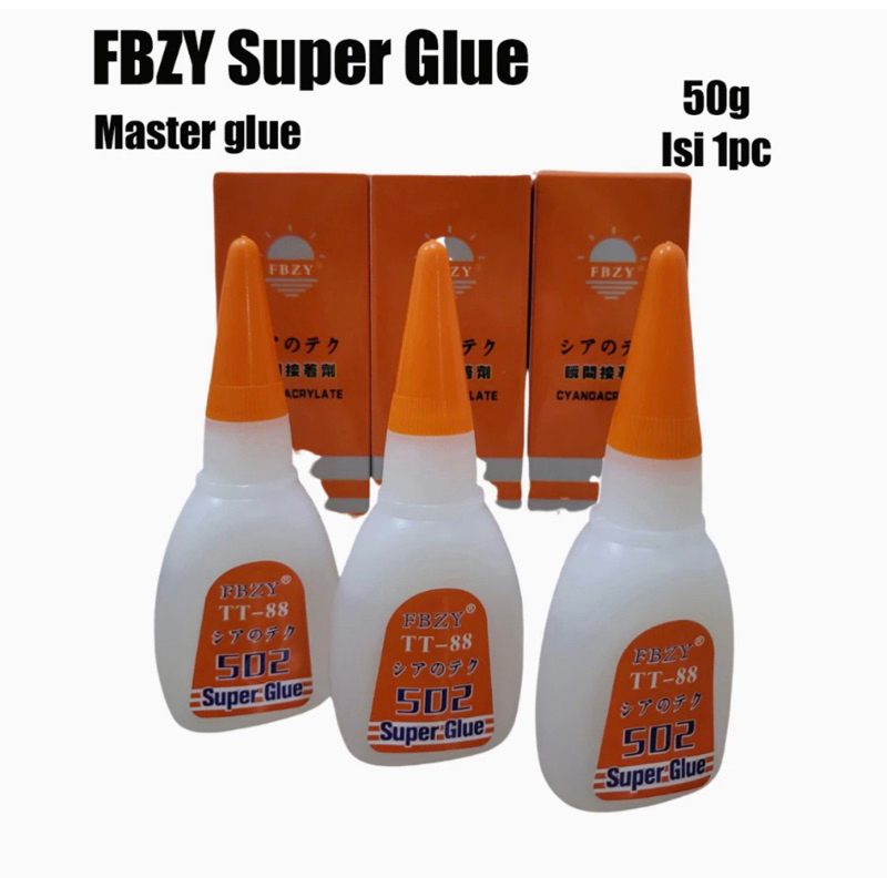 

FBZY Lem Super Glue 502 / Lem Serbaguna / Perekat Power Glue Cair / Lem Super Besi Tetes / Lem Serbaguna kualitas super 50g -Masterglue 864