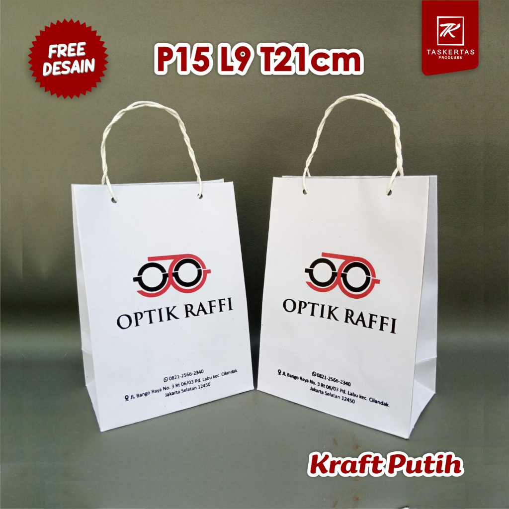 

Paper Bag Kraft Putih Dengan Sablon Free Desain Desain Custom