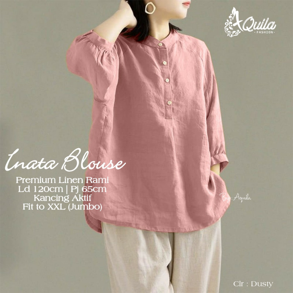 [Bisa Bayar Ditempat / COD] Inata blouse by Aquila inata jumbo tunik atasan wanita size jumbo fit to