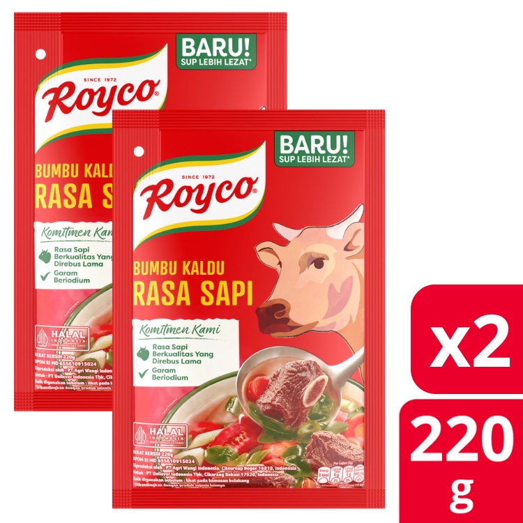 

Royco BUMBU KALDU Penyedap Makanan, Penyedap Rasa SAPI 220G x2