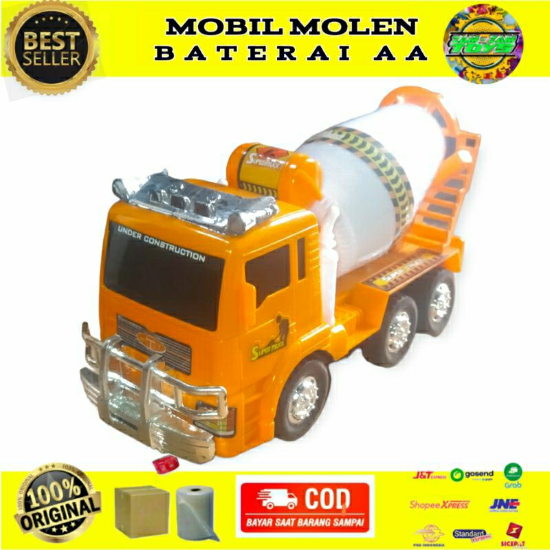 MAINAN ANAK MOBIL SUPER TRUK MOLEN KONTRUKSI BATERAI AA