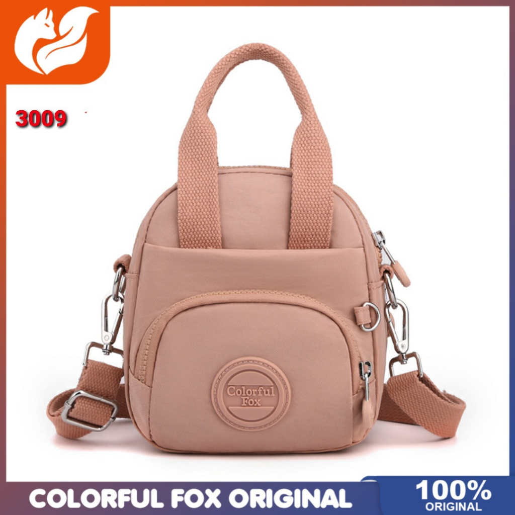 Colorful fox ori - Tas selempang colorful fox 3009 nilon waterproof tas selempang wanita kekinian