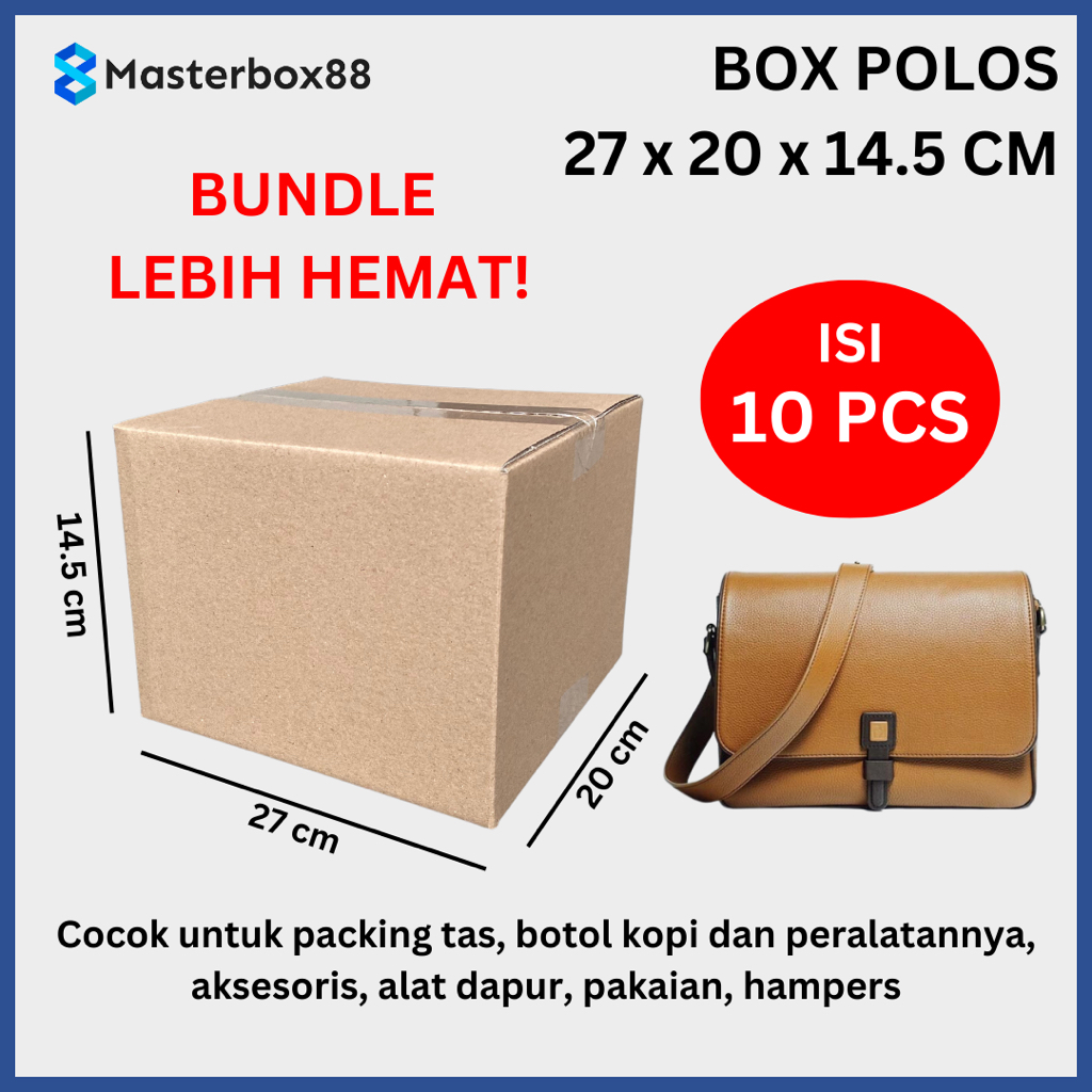 

Kardus/Karton/Box/Dus/Kotak Polos Bundling 27 x 20 x 14.5 cm / Corrugated Box Packaging 10 pcs