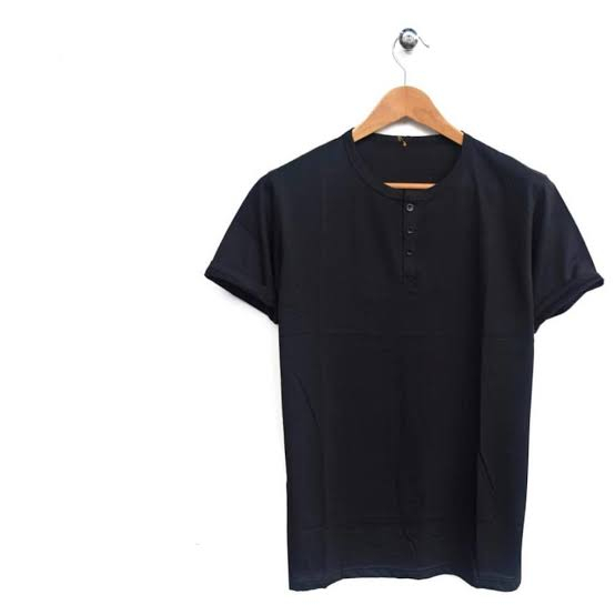 Kaos Polos Henley Lengan Pendek Pria Motif Tiga Kancing Premium UNISEX