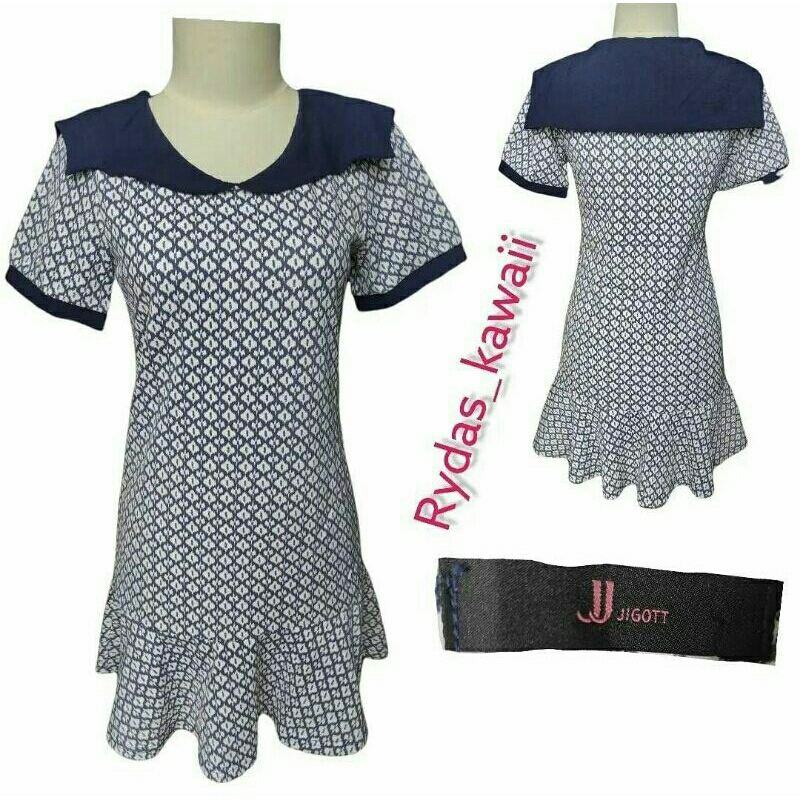 Ready stock korean dress korea motif cantik sailor warna navy dress anak anak remaja