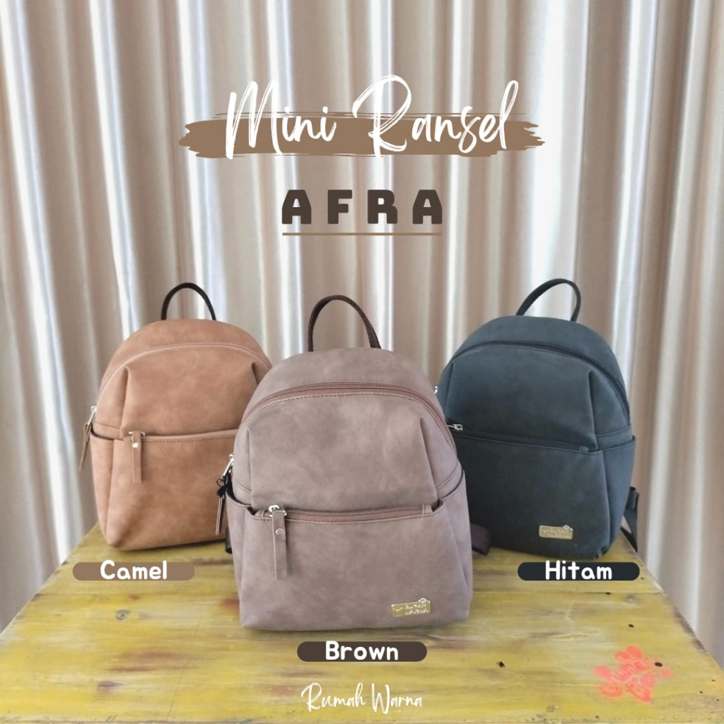 RUMAH WARNA Tas Ransel Wanita Tas Ransel Mini Wanita Tas Kerja Wanita Afra Bahan Kuat Stylish