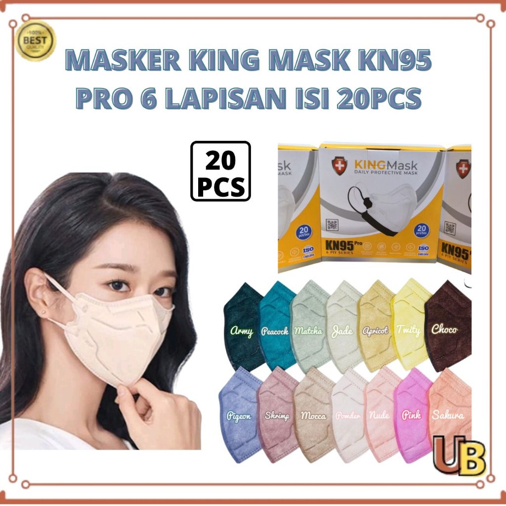 Masker King Mask KN95 Pro 6 Ply 6 Lapisan Isi 20pcs UDB