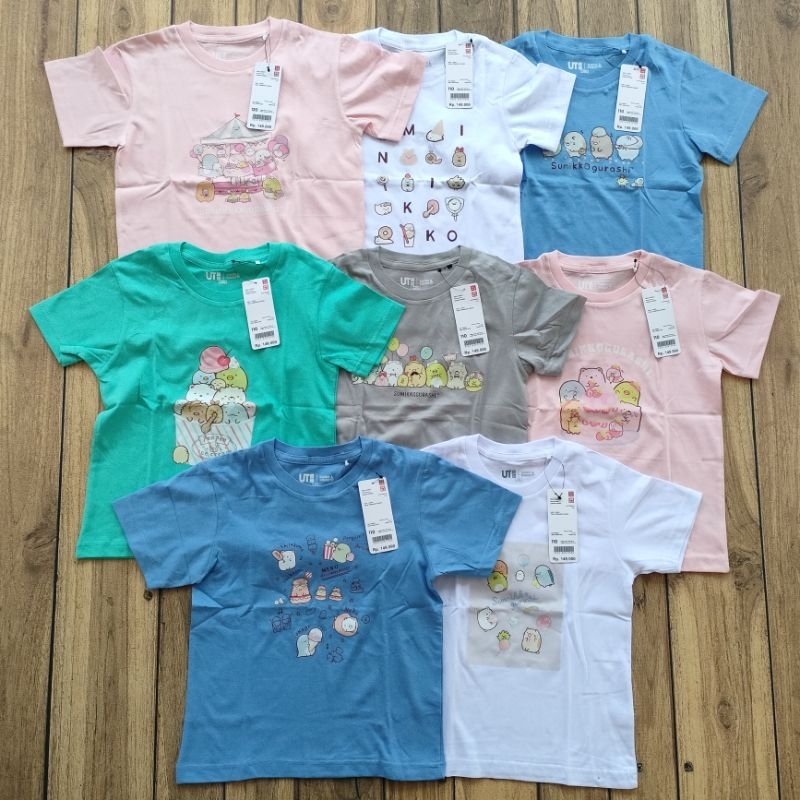 Atasan Baju Kaos Anak Perempuan 4-13 Tahun Termurah Berkualitas Premium Uniqlo Sumikko Gurashi
