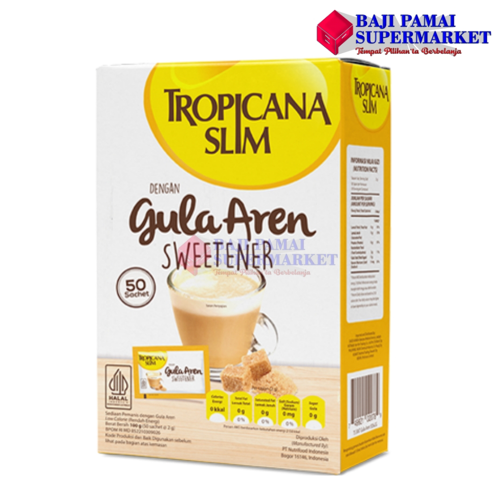 

Tropicana Slim Gula Aren Sweetener isi 50 sachet