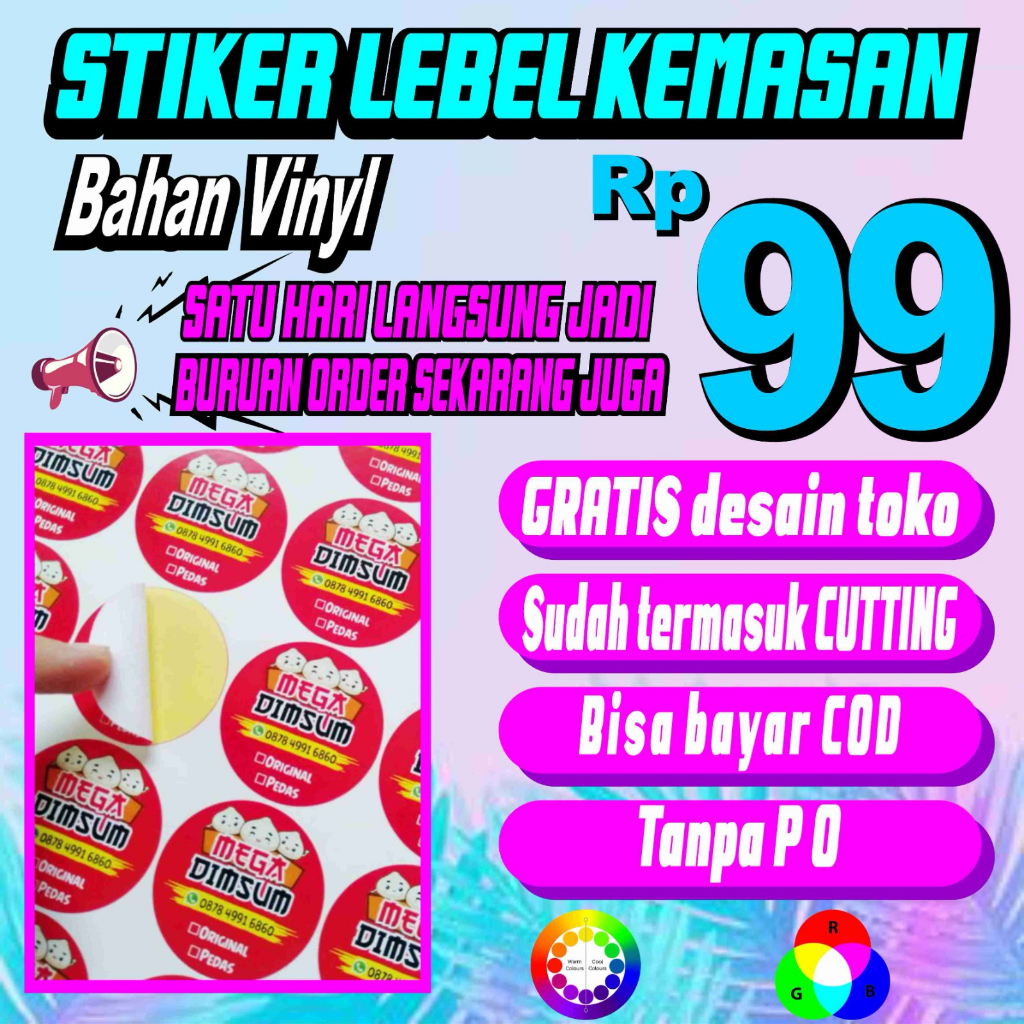 

CETAK STIKER VINYL LABEL OLSHOP MAKANAN MINUMAN MURAH SUDAH CUTTING SEHARI JADI