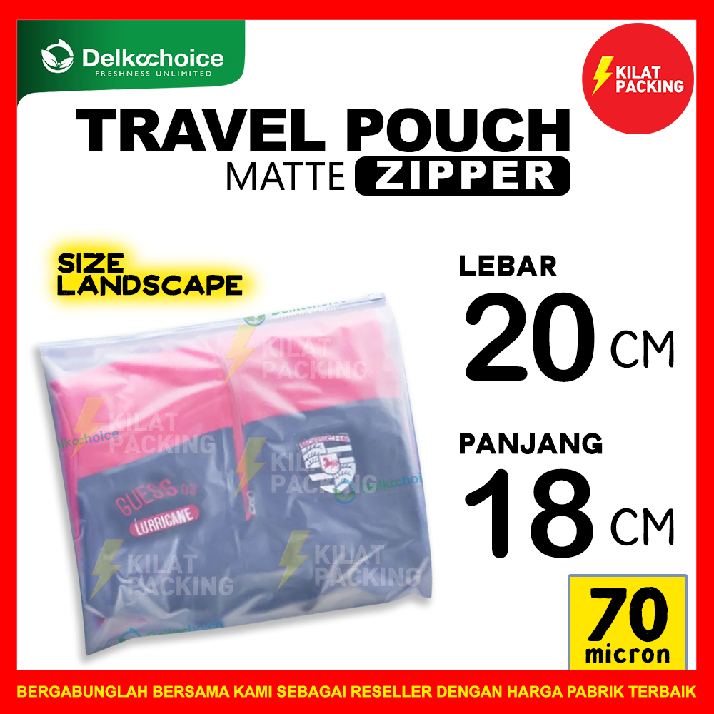 MATTE ZIPPER STORAGE BAG SIZE LANDSCAPE / ORGANIZER BAG TEMPAT PENYIMPANAN / TRAVEL POUCH SERBAGUNA 