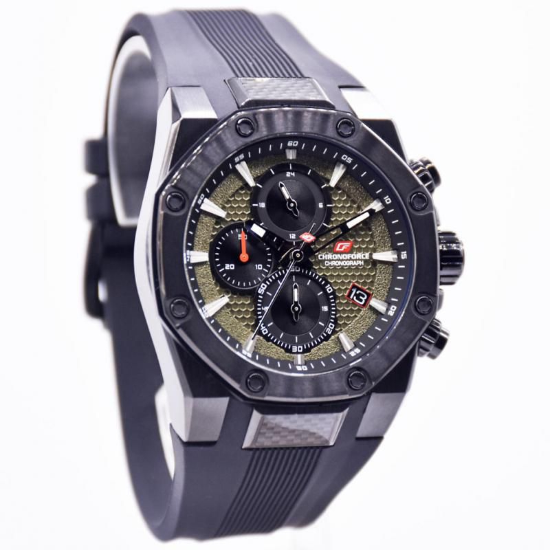 Jam Tangan Pria Chronoforce CF5349G Rubber Karet Original Murah