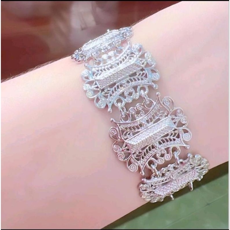 xuping miracle - gelang tangan aksesories perak pintu aceh panjang 17cm menyerupai emas asli