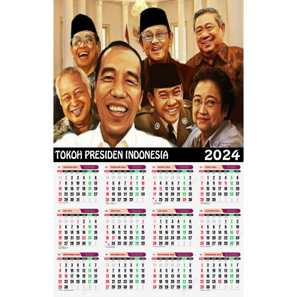 

Kalender 2024 dengan photo tokoh / idola