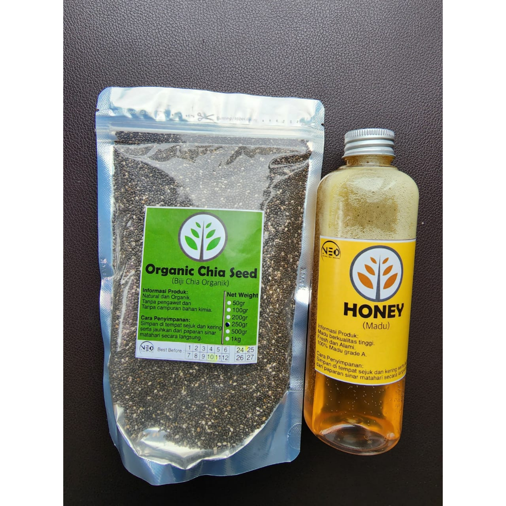 

Organik Chia Seed 250gr + Madu Multiflora Asli 250gr (Paket bundling minuman enak) bahan black
