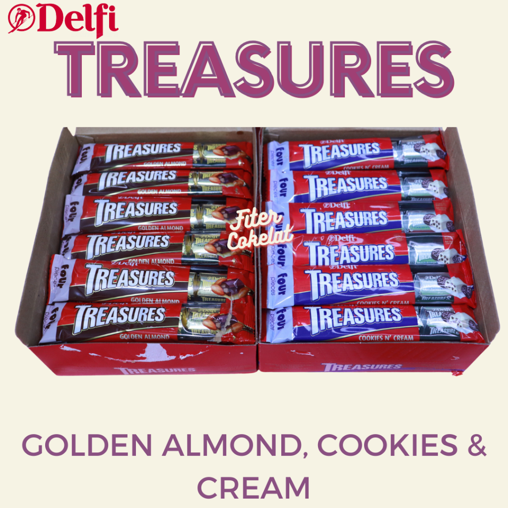 

COKLAT DELFI TREASURE 1box 24pcs/ COKLAT DELFIALMOND, COOKIES & CREAM