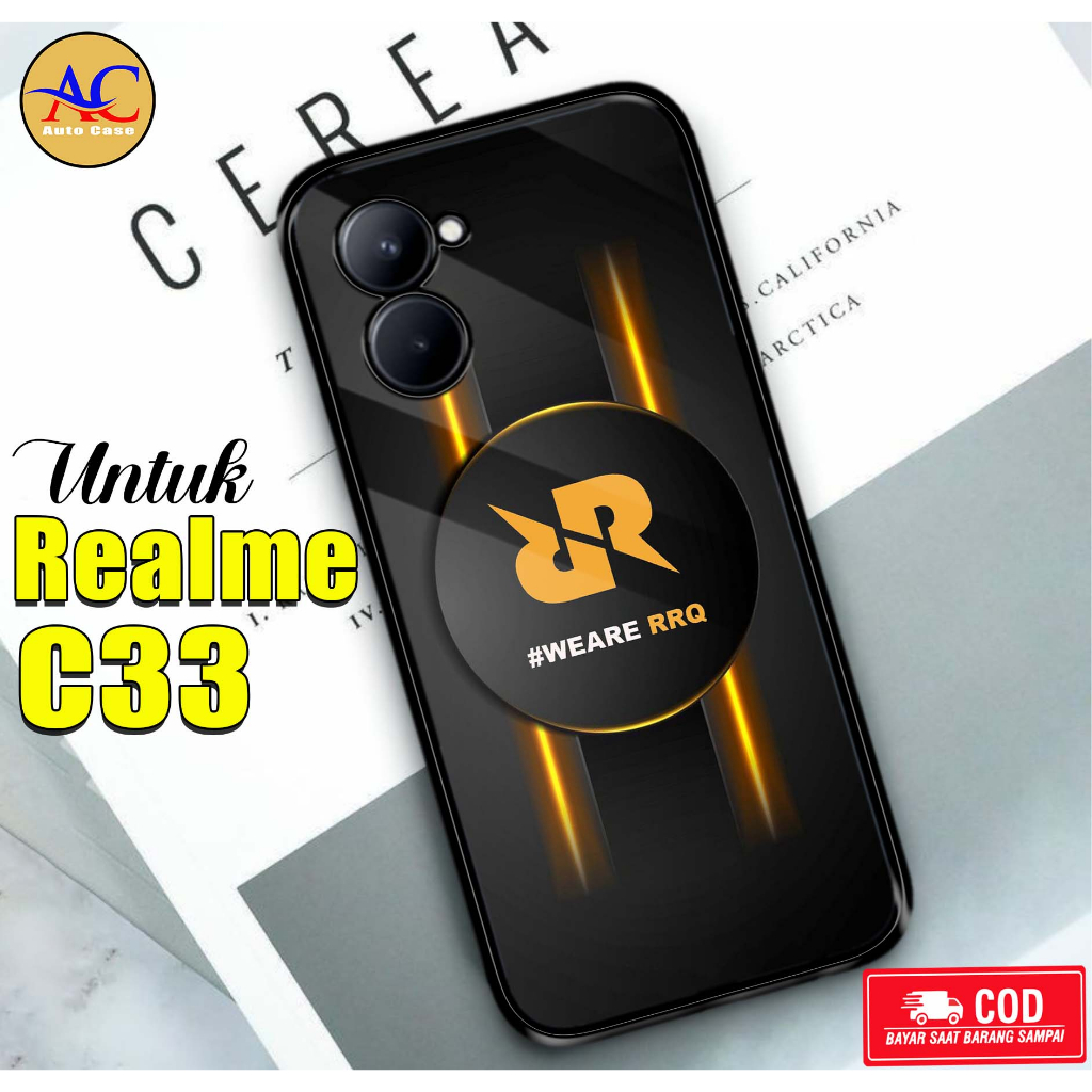 Softcase Glass kaca untuk REALME C33 RRQ Casing Handphone Case Hp Procamera
