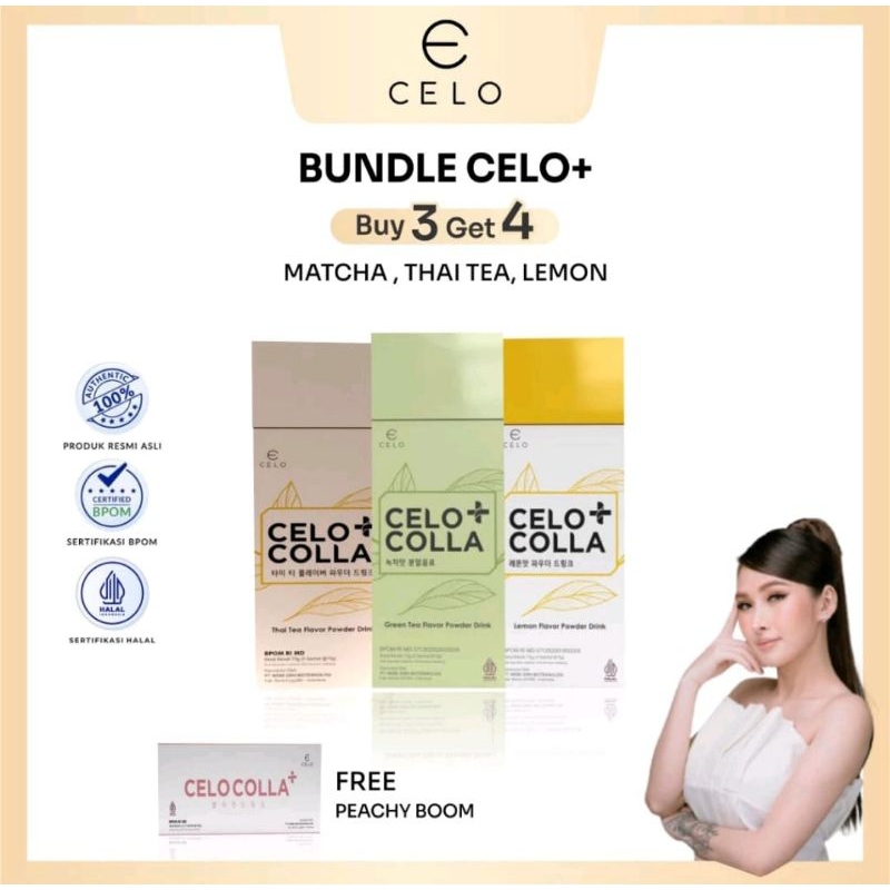 

3PCS - BUNDLE CELO COLLA+ ALL VARIANT DRINK ( MATCHA , THAI TEA , LEMON )