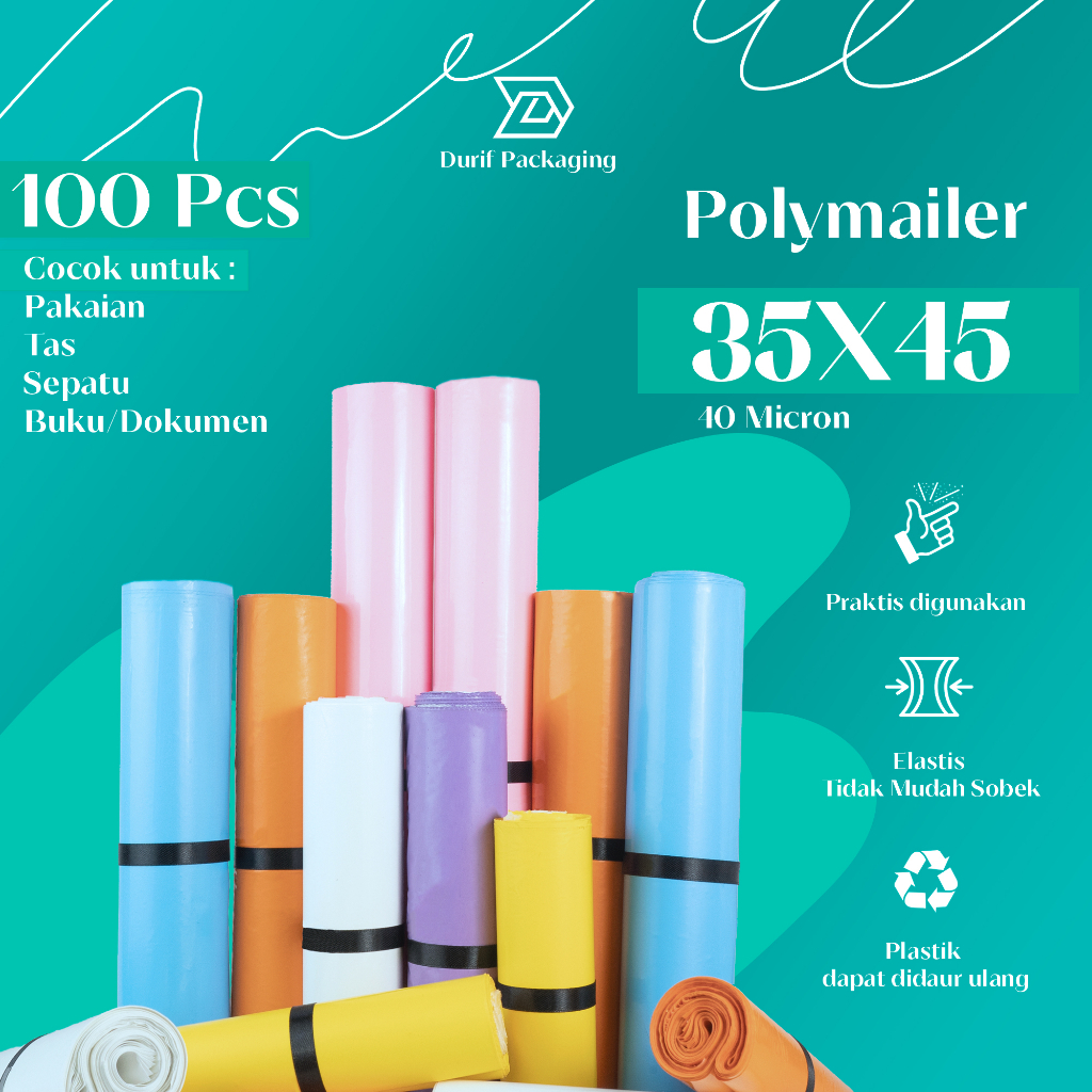 Plastik Packing Polymailer PE Lem Seal Ukuran 35 X 45