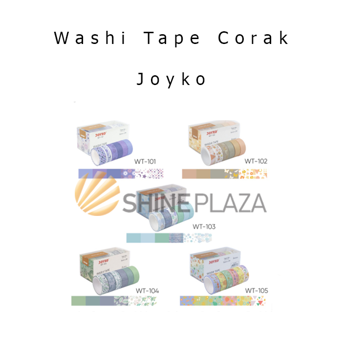 

Washi Tape Set Pita Perekat Selotip Kertas Motif Joyko WT-101 ~ WT-105