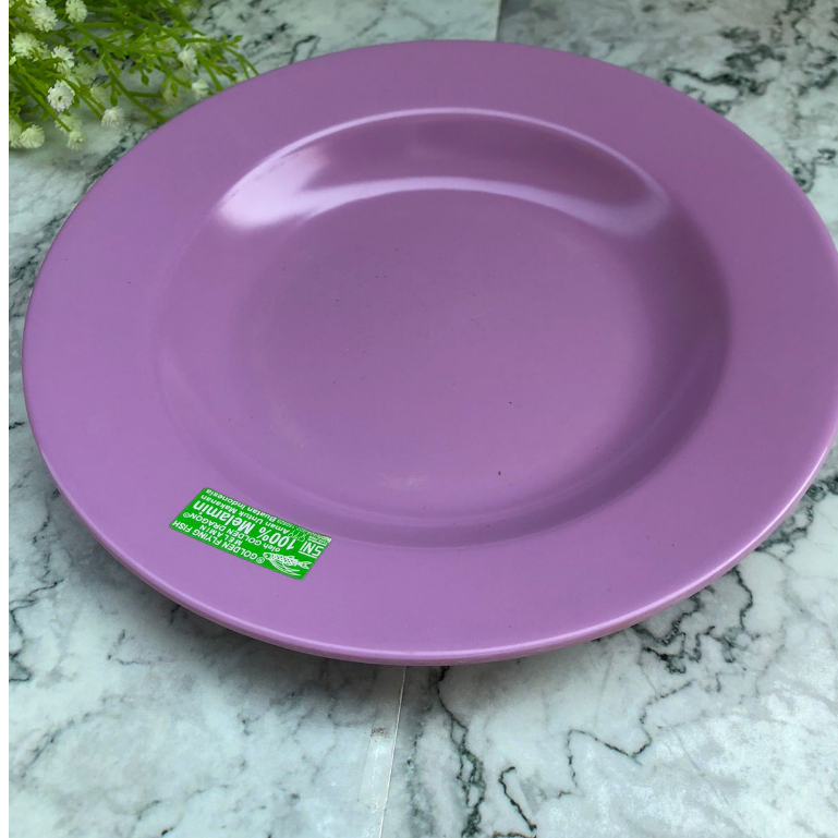 PIRING MAKAN GOLDEN FLYING FISH P0917 piring MELAMIN BULAT CEKUNG 9 INCH UNGU TOSCA - piring makan b