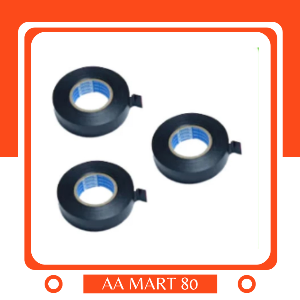 Isolasi kabel Nitto / Solasi Kabel PVC 3/4"x25m Hitamm