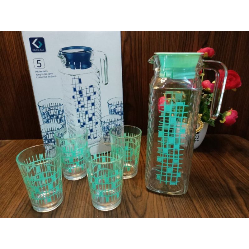 KIMGLASS DONGGALA TEKO SET + GELAS 4 PCS / GELAS SET