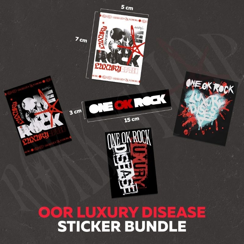 Paket sticker  one ok rock luxury disease ambitions laminasi doff
